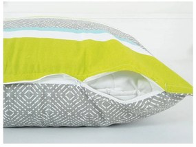 Sivé/tyrkysové krepové obliečky na jednolôžko 140x200 cm Beautiful Spring – B.E.S.