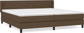 vidaXL Kontinentálna posteľ s matracom, hnedá, tkanina, 200 x 200 cm