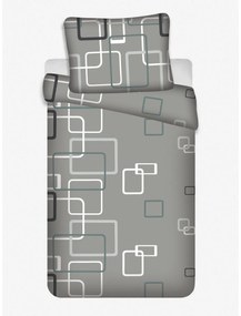 Jerry Fabrics Bavlnené obliečky Kocky sivá, 140 x 200 cm, 70 x 90 cm