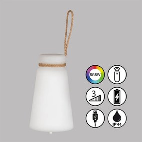 Bielo-hnedá LED stolová lampa (výška 20 cm) Bruno – Fischer &amp; Honsel
