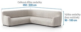 Bielastické poťahy VENEZIA béžová rohová sedačka (š. 350 - 530 cm)