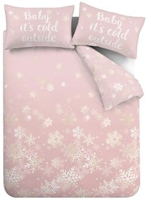Ružové obliečky na jednolôžko 135x200 cm Baby It's Cold Outside – Catherine Lansfield