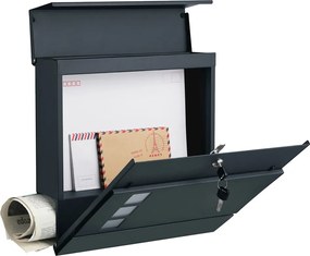 Poštová schránka s valcom na noviny MAIL, 37x10,5x33,5cm, antracitová SongmicsHome