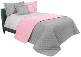 Luxusné prešívané prehozy na manželskú posteľ ružovo sivej farby 220 x 240 cm