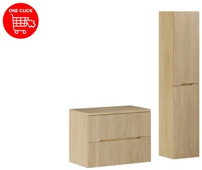 Koupelnová sestava Nordic s deskou a skříňkami 80 cm dub cremona