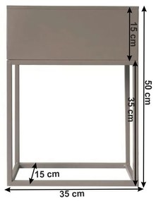 Tempo Kondela Multifunkčný kovový kvetináč, svetlohnedá Taupe, INDIZE TYP 2 WL4214