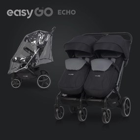 Súrodenecký kočík EasyGo Echo Ebony Black