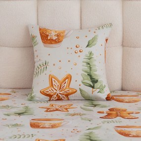 Obliečka na vankúš z mikrovlákna WINTER GINGERMAN 45x45 cm, biela