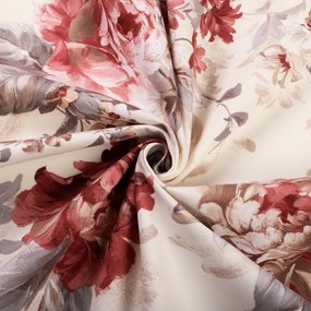 Biante Zamatový štvorcový obrus Tamara TMR-017 Červené pivonky na pieskovom 100x100 cm