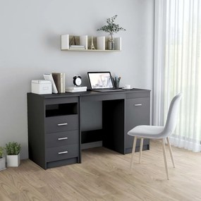 Písací stôl sivý 140x50x76 cm drevotrieska