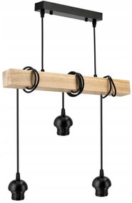 BERGE Závesné stropné svietidlo LED drevený trám 3xE27 Luster Spring biely