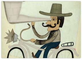 Astronóm na bicykli (70x50 cm)