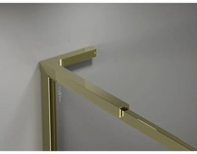 Mexen, Mexen Kioto-XF L sprchová stena s rámom 100 x 202 cm, transparentná 10 mm, zlatá - 800-100-174-50-00-XF