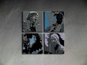 Ručne maľovaný POP Art obraz Rolling Stones 80x80 cm
