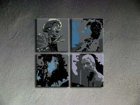 Ručne maľovaný POP Art obraz Rolling Stones 80x80 cm