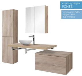 Mereo, Mereo Ponte, kúpeľňová skrinka 70 cm, Multidecor, Biela Arctic, MER-CN291BIAA