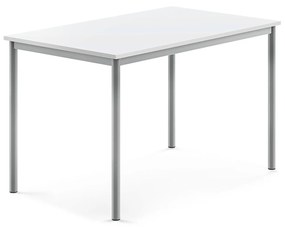 Stôl BORÅS, 1200x800x760 mm, laminát - biela, strieborná
