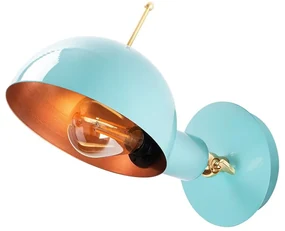 Nástenné svietidlo vo svetlomodrej a bronzovej farbe ø 15 cm Sivani – Opviq lights