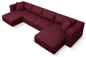 Vínovočervená rohová pohovka do "U" Esther - Milo Casa