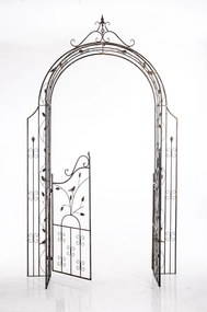 Pergola na popínavé rastliny GS22232 s bránkou - Bronzová