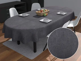 Biante Dekoračný oválny obrus PML-047 Čiernosivý melír 120x200 cm