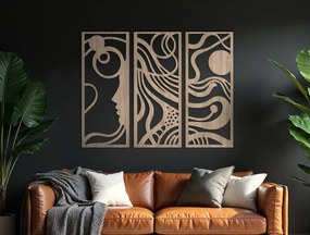drevko Abstraktný obraz na stenu Vlasy vo vetre Rozmer obrazu: 44,5 x 57,5 cm, Farba dekorácie: Čierna