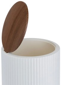 Sada kúpeľňových doplnkov Roza biela/s povrchovou úpravou v dekore dreva