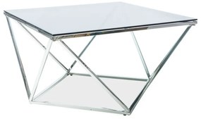 Konferenčný stolík Silver A III 80 x 80 cm, číra / strieborná