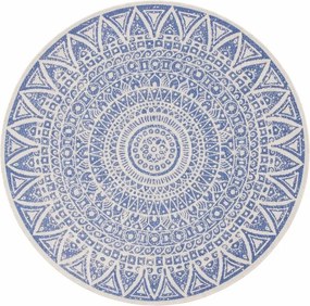 Mujkoberec Original, Kusový koberec Mojkoberec Original Nora 104162 Blue Creme kruh – na von aj na doma, 200x200 (priemer) kruh, modrá, chodba / predsieň