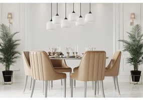 Závesné svietidlo Riffle, 6x biele sklenené tienidlo, b