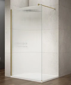 Gelco Gelco, VARIO GOLD MATT jednodielna sprchová zástena na inštaláciu k stene, sklo nordic, 1400 mm, GX1514-10