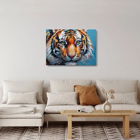 Sklenený obraz - Pohľad tigra, maľba (70x50 cm)