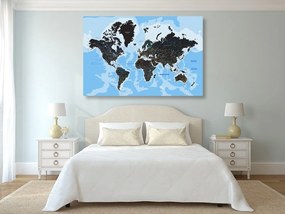 Obraz moderná mapa sveta - 60x40