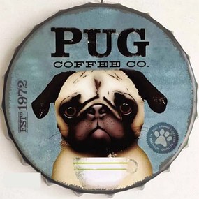 Ceduľa vrchnák Pug Coffee CO.