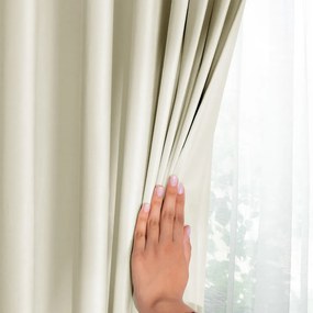 Záves AmeliaHome Velvet s priechodkami 140x270 cm krémový