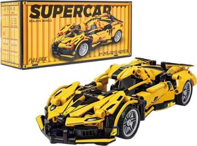 Stavebnica auta SUPERCAR No.J2012 žltá - 422 dielikov