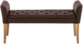 Lavica Cleopatra Chaiselongue látka, nohy antik svetlé - Hnedá