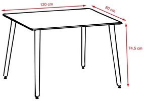 Set jedálenského nábytku stôl KARUP + 4ks stolička ANDERSON sivá