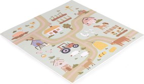 ECOTOYS Detská EVA penová podložka – puzzle Farma 90,5×90,5 cm, 21 dielov, písmená a čísla