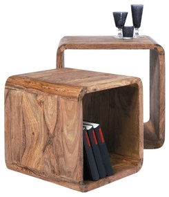 Authentico Cube Square príručné stolíky hnedé