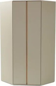 Rohová šatníková skriňa Lucky, eukalyptovo zelená/baltský dub%