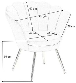 LuxuryForm DESIGN Kreslo FREY VELUR so striebornými nohami - krémové