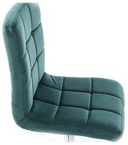 LuxuryForm Barová stolička TOLEDO VELUR na zlatej hranatej podstave - zelená