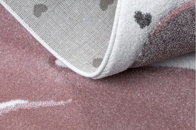 Dywany Łuszczów, Detský kusový koberec Petit Flamingos hearts cream, 160x220, ružová, detská izba