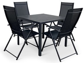 Záhradný jedálenský set Viking M + 4x kovová stolička Pia