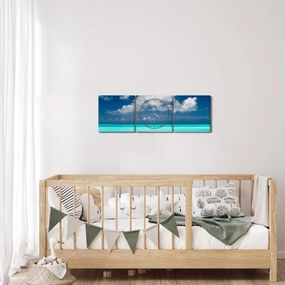Obraz mora (s hodinami) (90x30 cm)