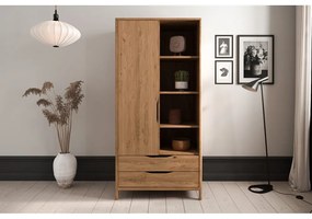 Šatníková skriňa z dubového dreva v prírodnej farbe 90x188 cm Twig – The Beds