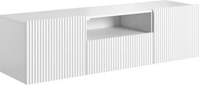 Závesný TV stolík Nicole 150 cm s otvorenou policou - biely mat