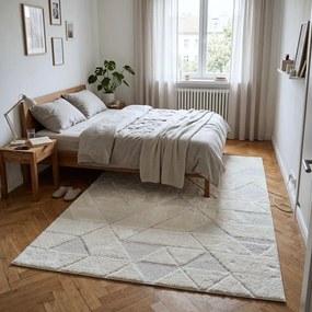 Angel Carpet, Kusový koberec Aurora 11 White, 120x170, biela, kancelária