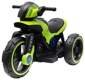Detská elektrická motorka Baby Mix POLICE zelená